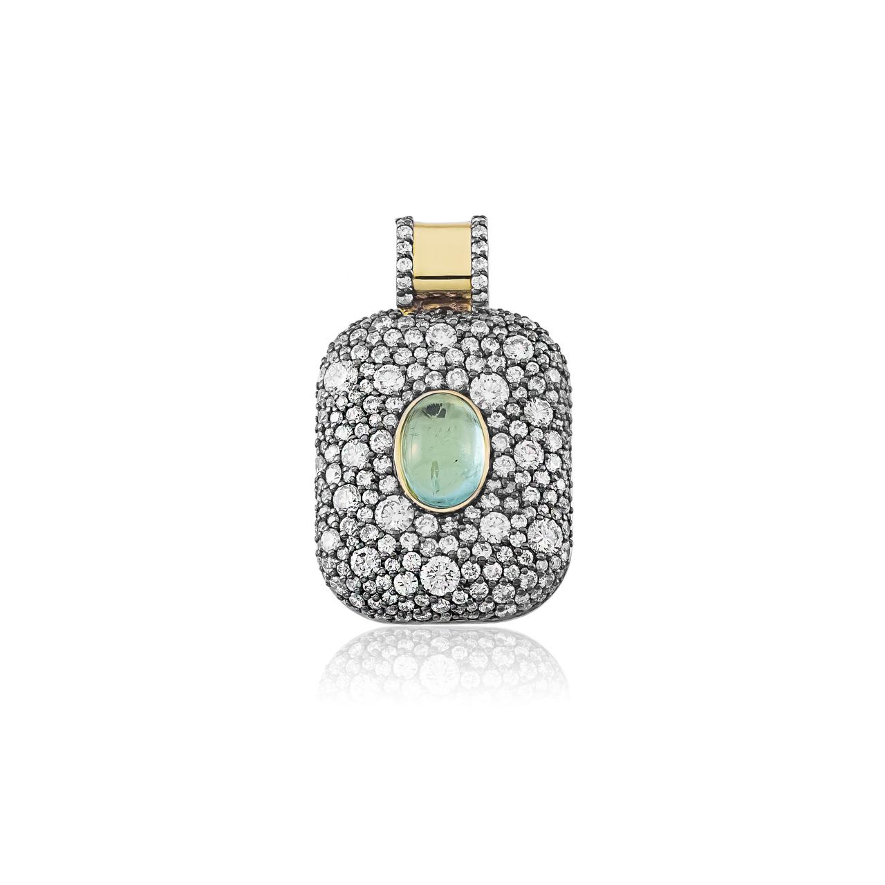 Pré-venda Pingente Ouro Amarelo 18k com Diamantes e Esmeralda