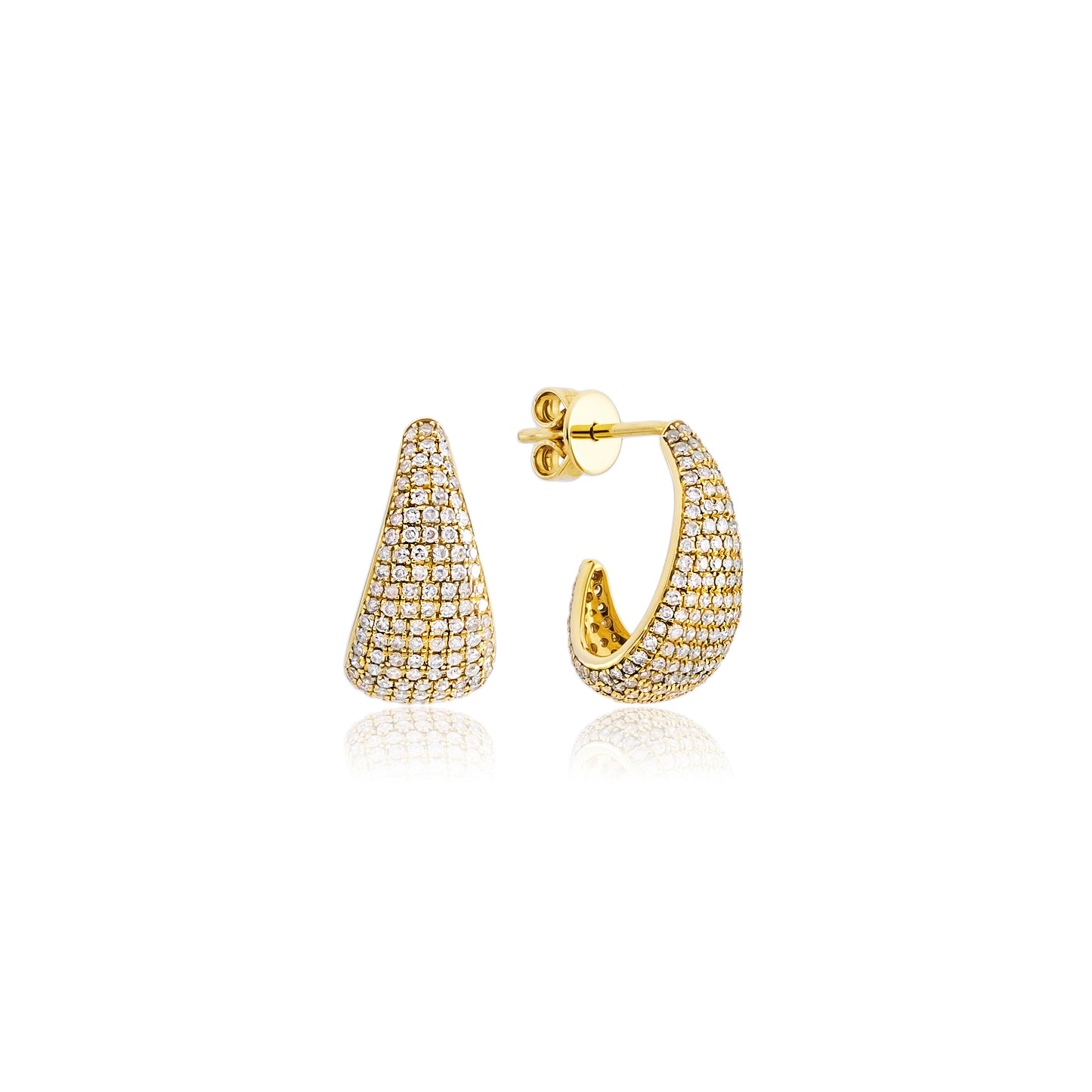 Brinco gota diamantes pavê