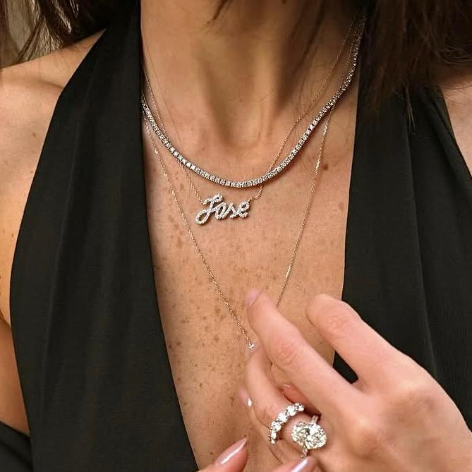 Colar Nome com Diamantes