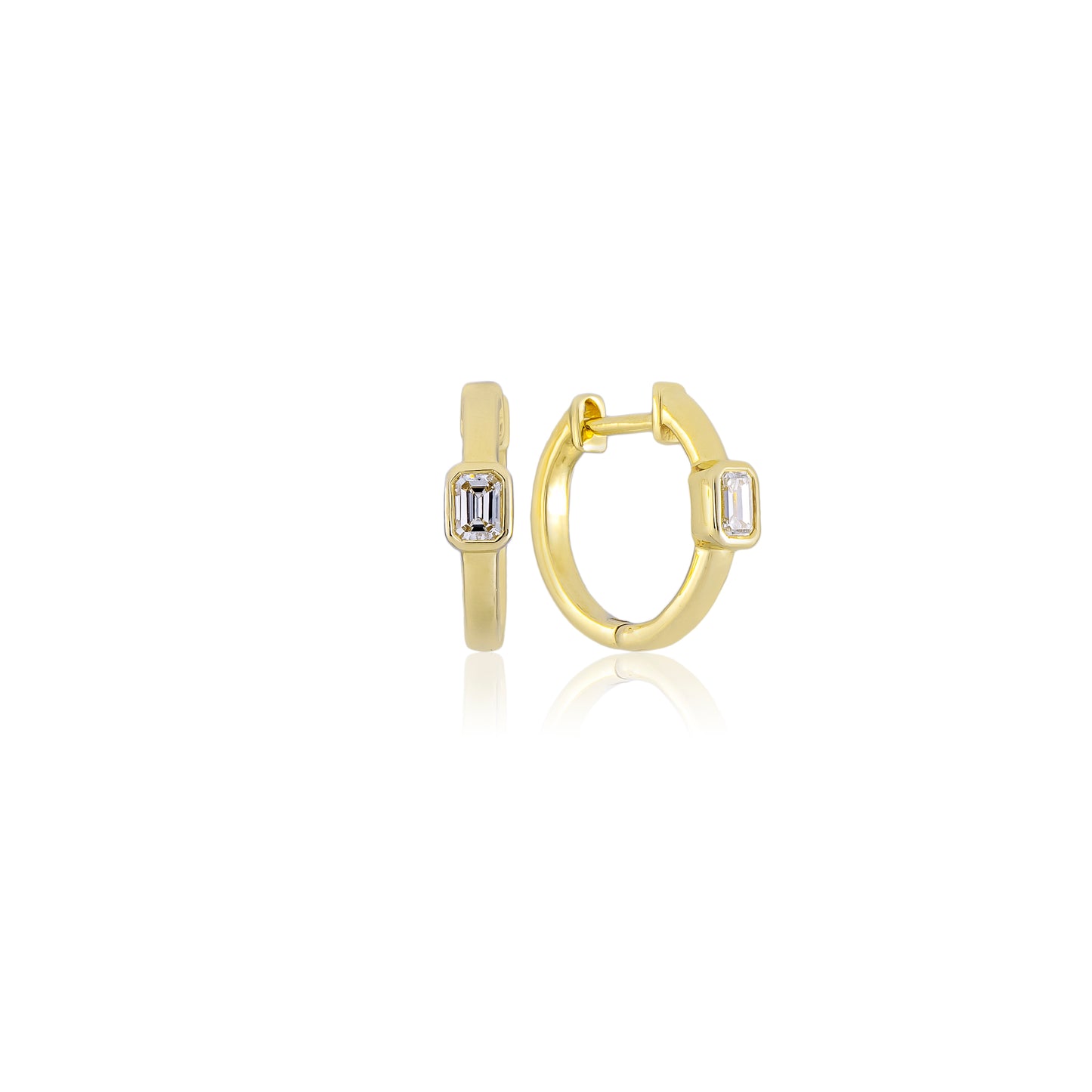 Brinco ouro diamante emerald