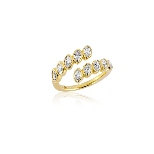 Wrap ring - anel navete diamantes