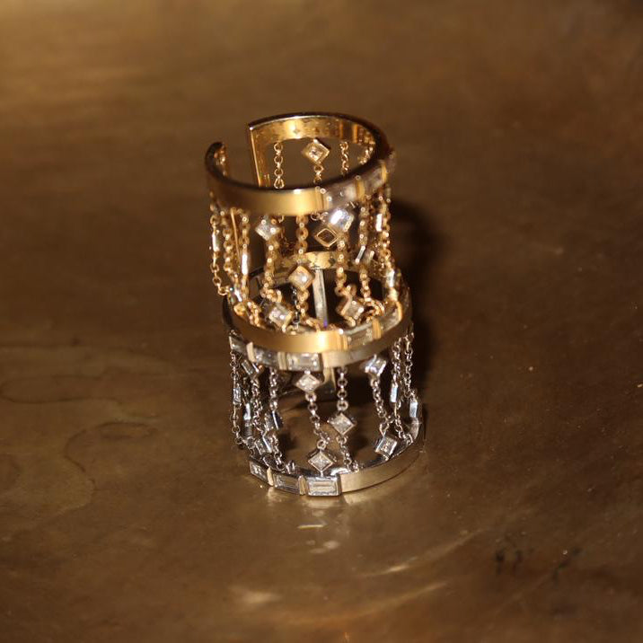 Temple Ring Corrente com Diamantes
