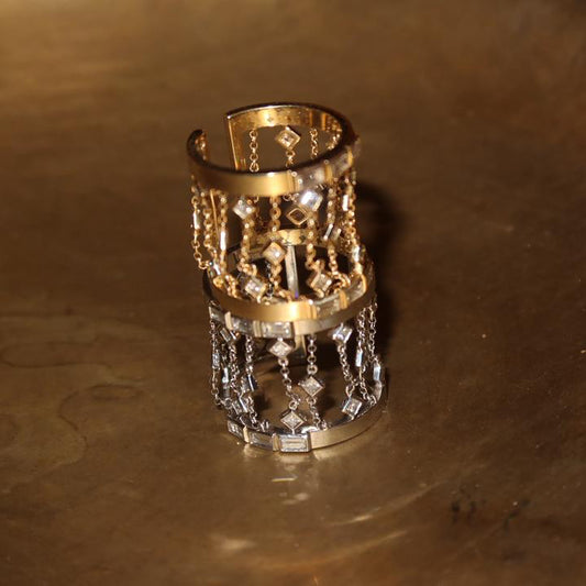 Temple Ring Corrente com Diamantes