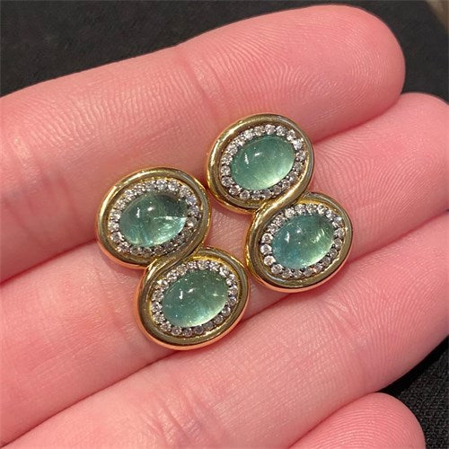 Pré-venda Brinco Ouro Amarelo 18k com Diamantes e Esmeralda