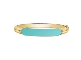 Pulseira Bracelete com Turquesa e Diamantes