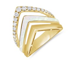 Anel Aro com Turquesa e Diamantes