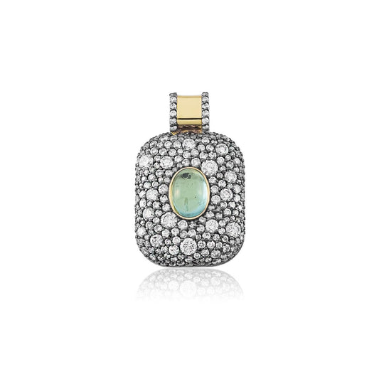 Pré-venda Pingente Ouro Amarelo 18k com Diamantes e Esmeralda