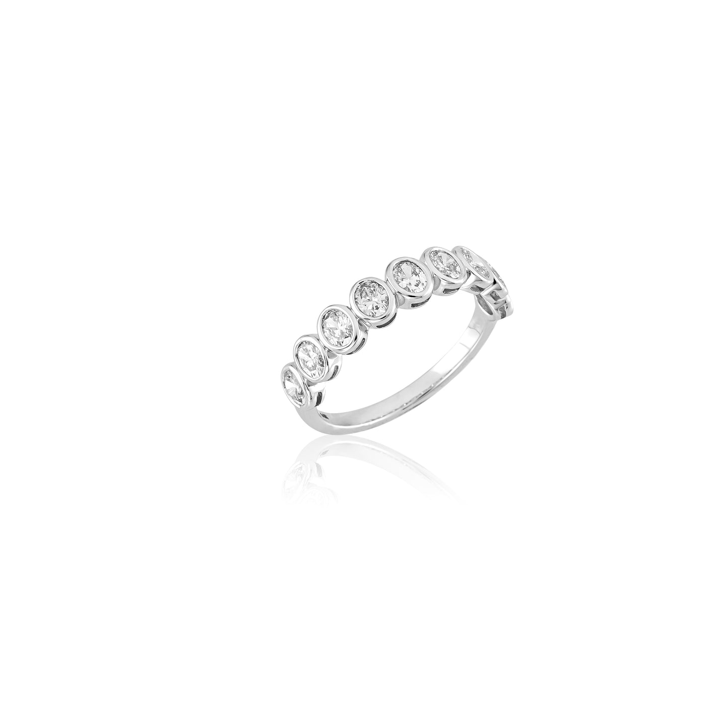 Anel aliança diamante oval