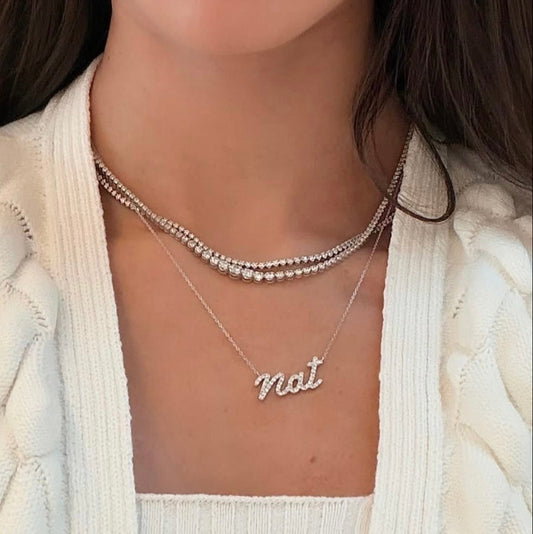 Colar Nome com Diamantes