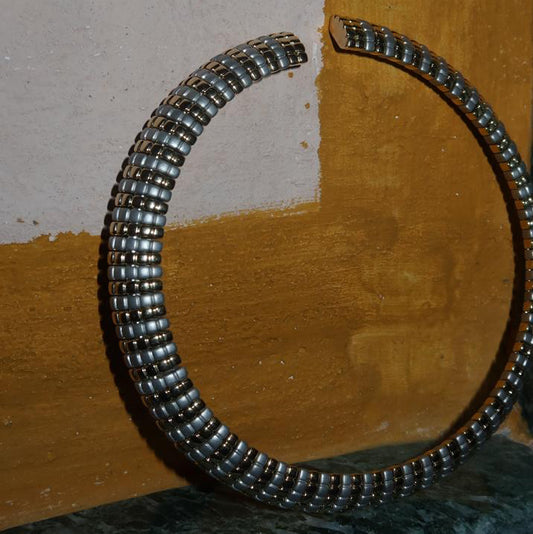 Ouroboros Choker Ouro Branco e Ouro Amarelo