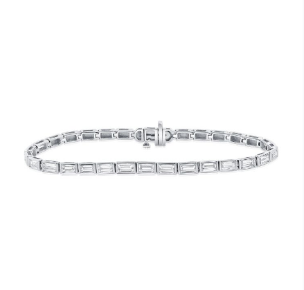 Pulseira Riviera com Diamantes Baguete