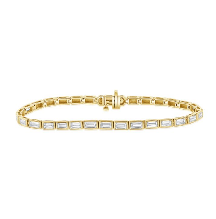 Pulseira Riviera com Diamantes Baguete