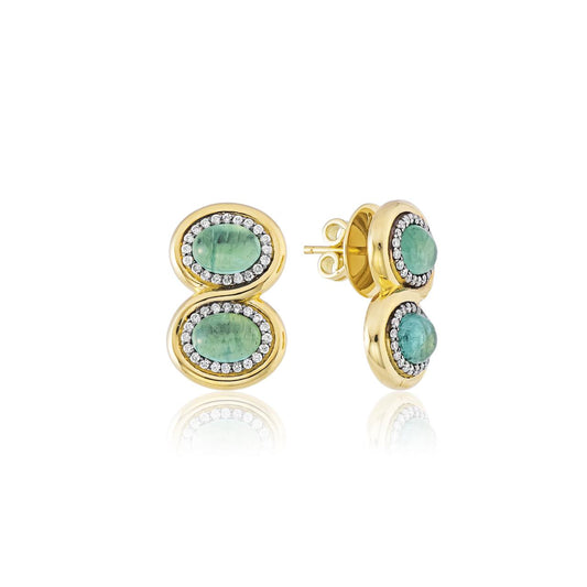 Pré-venda Brinco Ouro Amarelo 18k com Diamantes e Esmeralda