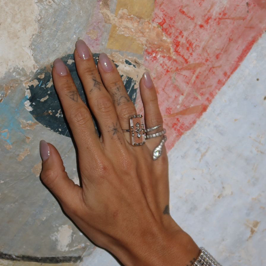 Serpentina Pinky Ring Ouro Branco com Diamantes