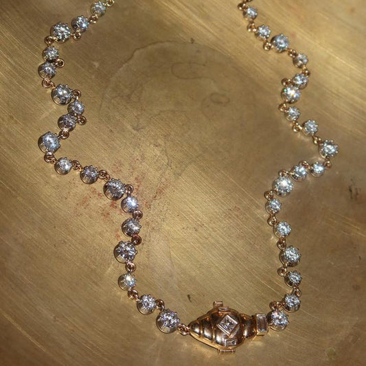 Serpentina Tennis Necklace Ouro Amarelo com Diamantes